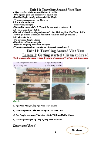 Giáo án Tiếng Anh 8 - Unit 11: Traveling around Viet Nam. Lesson 1: Getting started + Listen and read