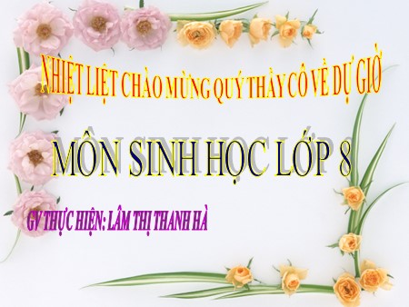 Bài giảng Sinh học Lớp 8 - Tiết 18: Vận chuyển máu qua hệ mạch, vệ sinh hệ tuần hoàn - Lâm Thị Thanh Hà