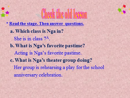 Bài giảng Tiếng Anh Lớp 7 - Period 34, Unit 6: After school. Section B. Let’s go! (B1)