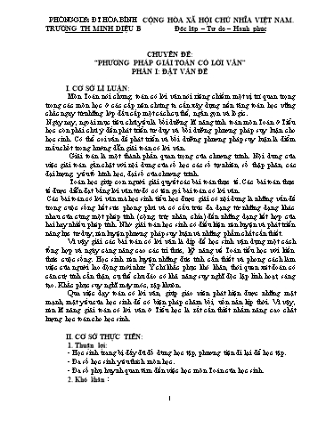 Chuyên đề Phương pháp giải Toán có lời văn