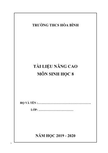 Đề cương ôn tập môn Sinh học Lớp 8 - Chương VI đến XI - Năm học 2019-2020 - Trường THCS Hòa Bình