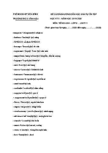 Đề cương ôn tập môn Tiếng Anh Lớp 8 - Học kì II - Unit 11 - Năm học 2019-2020 - Nguyễn Thị Liệu