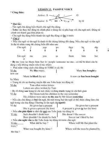 Đề cương ôn tập môn Tiếng Anh Lớp 8 - Lesson 13 đến 24