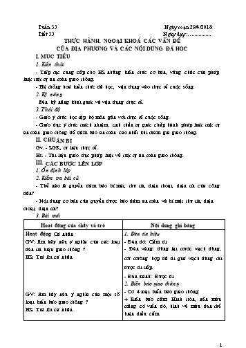 Giáo án GDCD Lớp 6 - Tiết 35+36: Thực hành, ngoại khoá các vấn đề của địa phương và các nội dung đã học - Năm học 2017-2018 - Trường THCS Minh Diệu