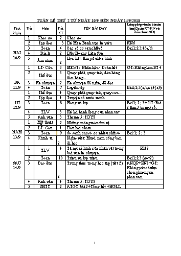 Giáo án Khối 4 - Tuần 2 - Năm học 2018-2019 Giáo án Khối 4 - Tuần 2 - Năm học 2018-2019