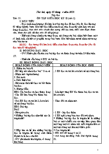 Giáo án Khối 4 - Tuần 28 - Năm học 2018-2019
