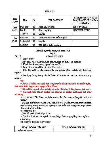 Giáo án Khối 5 - Tuần 12 (Tiếp theo) - Năm học 2018-2019 Giáo án Khối 5 - Tuần 12 (Tiếp theo) - Năm học 2018-2019