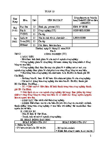 Giáo án Khối 5 - Tuần 13 (Tiếp theo) - Năm học 2018-2019