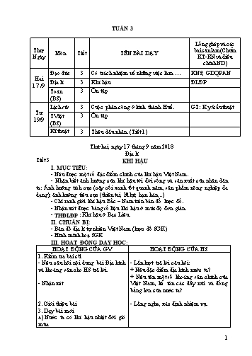 Giáo án Khối 5 - Tuần 3 (Tiếp theo) - Năm học 2018-2019