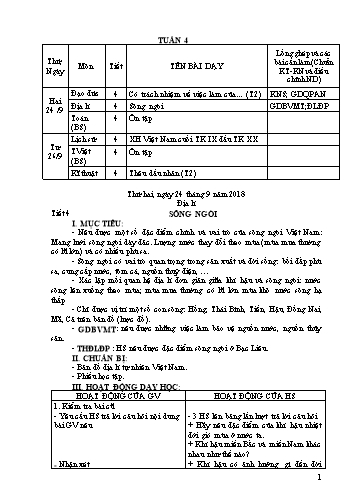 Giáo án Khối 5 - Tuần 4 (Tiếp theo) - Năm học 2018-2019