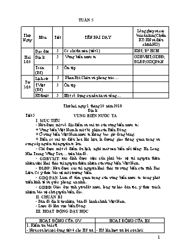 Giáo án Khối 5 - Tuần 5 (Tiếp theo) - Năm học 2018-2019