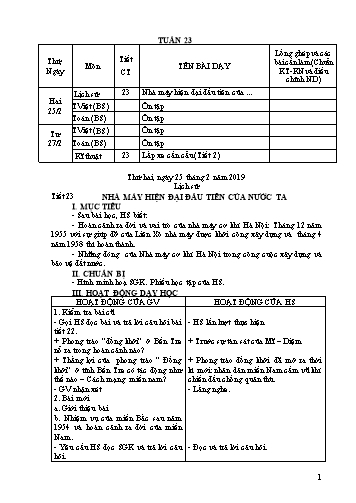 Giáo án Lớp 5 - Tuần 23 (Tiếp theo) - Năm học 2018-2019