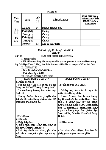 Giáo án Lớp 5 - Tuần 25 (Tiếp theo) - Năm học 2018-2019