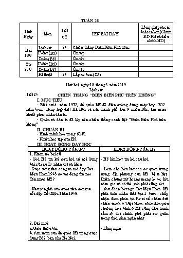 Giáo án Lớp 5 - Tuần 26 (Tiếp theo) - Năm học 2018-2019