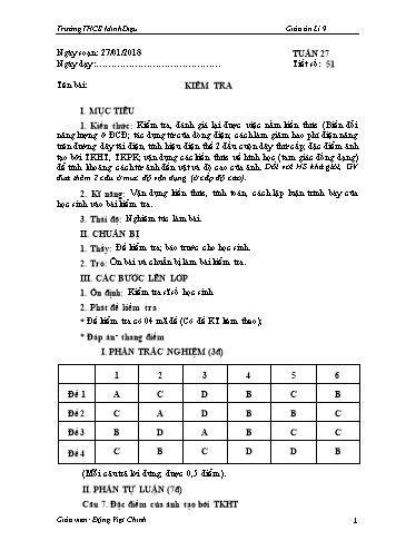 Giáo án Vật lý Lớp 9 - Học kì II - Bài 45+46 - Năm học 2017-2018 - Đặng Việt Chinh