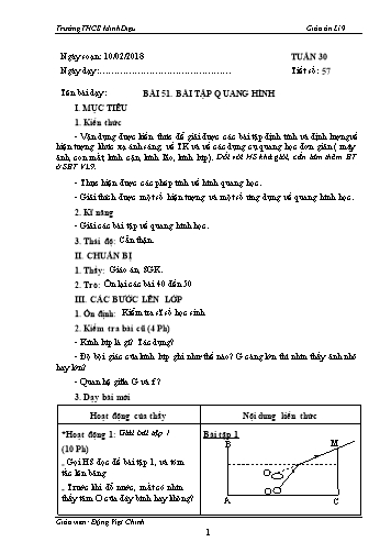 Giáo án Vật lý Lớp 9 - Học kì II - Bài 51+52 - Năm học 2017-2018 - Đặng Việt Chinh