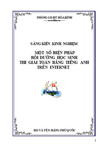 Sáng kiến kinh nghiệm Một số biện pháp bồi dưỡng học sinh thi giải Toán bằng Tiếng Anh trên Internet