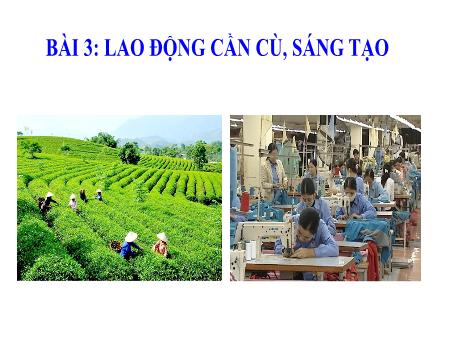 Bài giảng GDCD 8 - Bài 3: Lao động cần cù, sáng tạo