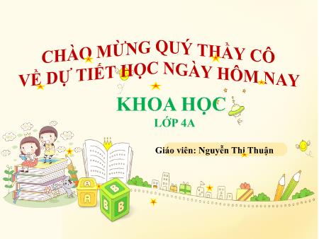Bài giảng Khoa Học 4 - Bài 17: Chăm sóc cây trồng, vật nuôi (Tiết 1)(Nguyễn Thị Thuận)