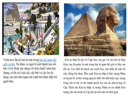 Bài giảng Lịch Sử 6 - Chương 3, Bài 7: Ai Cập và Lưỡng Hà cổ đại
