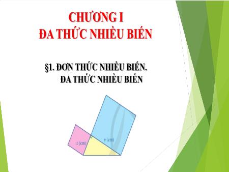 Bài giảng Toán 8 - Chương I, Bài 1: Đơn thức nhiều biến. Đa thức nhiều biến