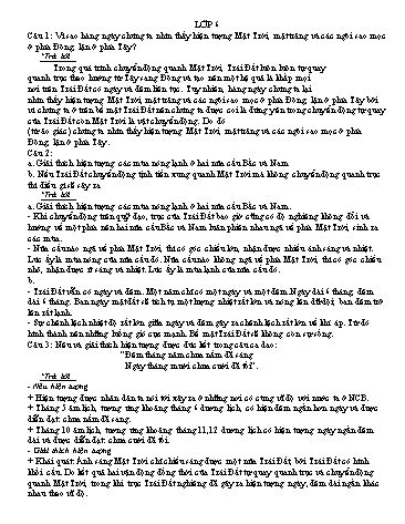 Chuyên đề bồi dưỡng HSG Địa lí 9 - Chuyên đề: Các thành phần tự nhiên của Trái Đất
