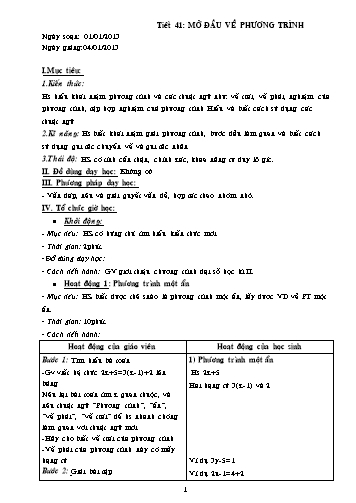 Kế hoạch bài dạy Toán 8 (Đại số) - Chương trình Học kì II (Năm học 2013-2014)