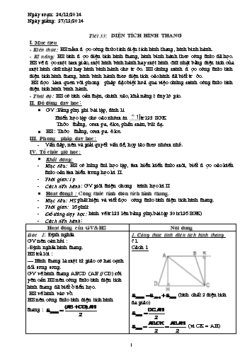 Kế hoạch bài dạy Toán 8 (Hình học) - Chương trình Học kì II (Tiết 33 - Tiết 71)