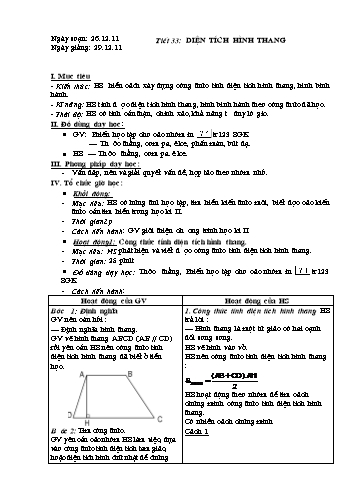 Kế hoạch bài dạy Toán 8 (Hình học) - Tiết 33 đến Tiết 35
