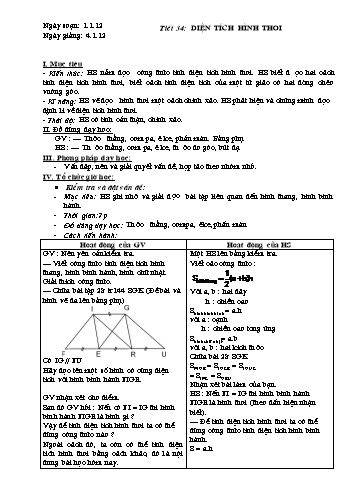 Kế hoạch bài dạy Toán 8 (Hình học) - Tiết 34 đến Tiết 36