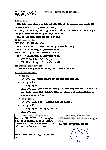 Kế hoạch bài dạy Toán 8 (Hình học) - Tiết 36 đến Tiết 38