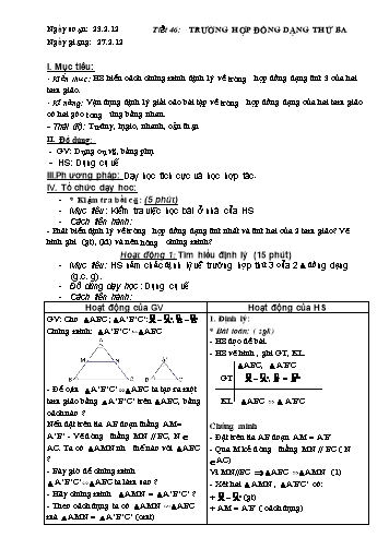 Kế hoạch bài dạy Toán 8 (Hình học) - Tiết 46 đến Tiết 49