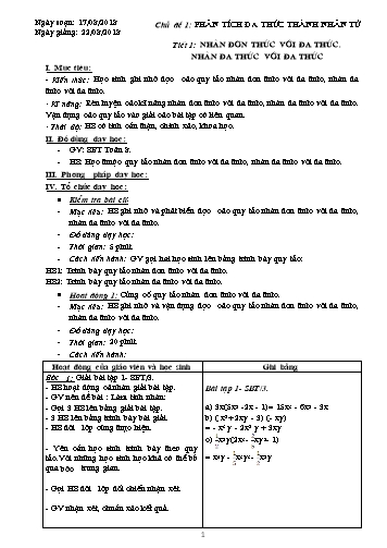Kế hoạch bài dạy Toán Lớp 8 - Chương trình tự chọn